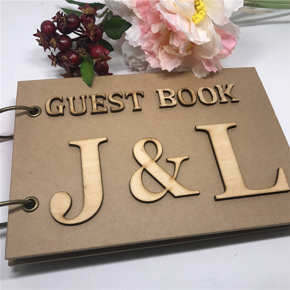 DIY Wedding Book
 Personalized Wooden DIY Wedding Guest Book for Signature