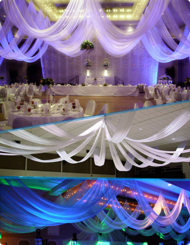 DIY Wedding Ceiling Drapery
 Do It Yourself Ceiling Draping