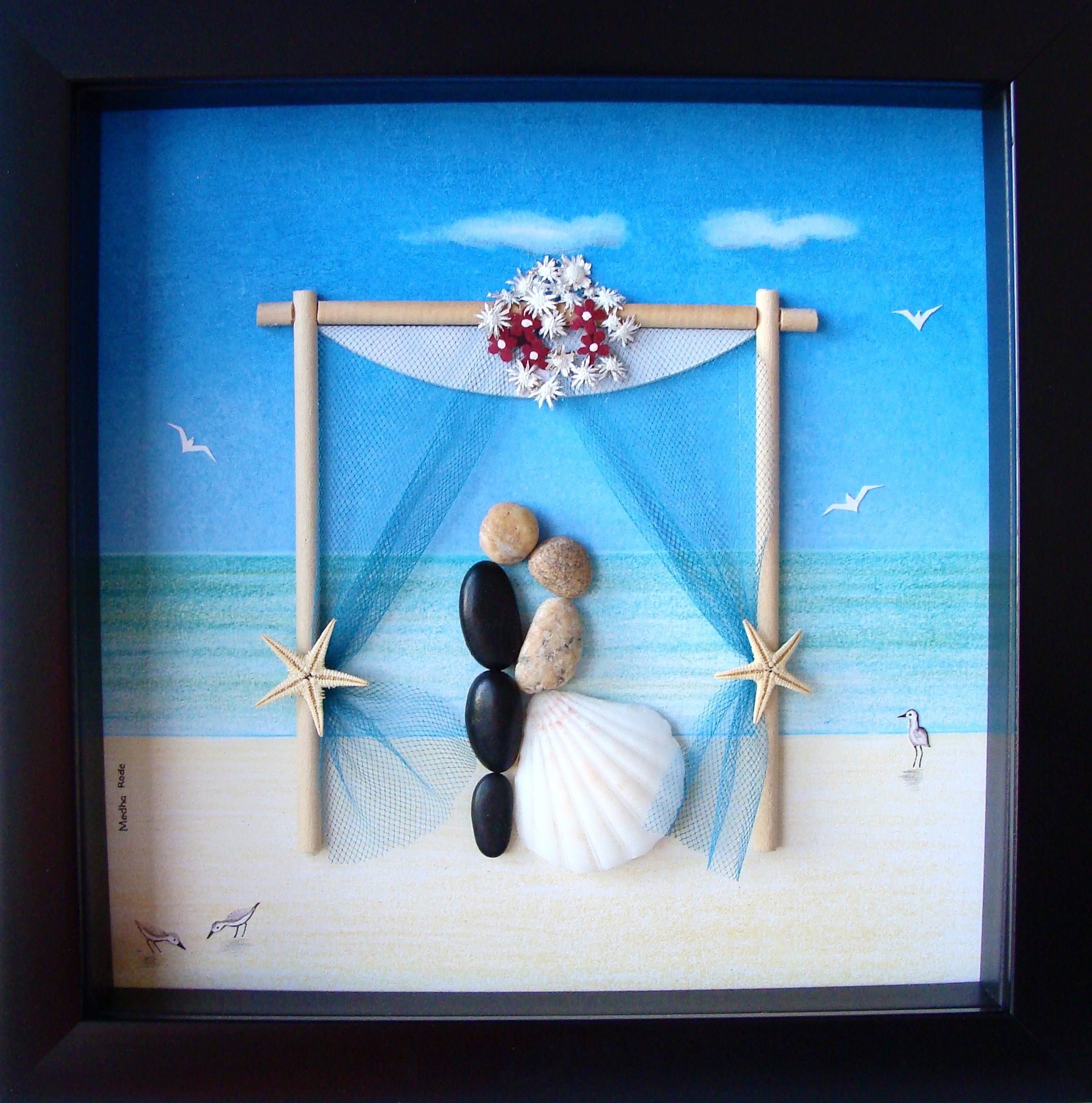 DIY Wedding Gift For Bride And Groom
 Wedding Gift Pebble Art Couple s Pebble Art Custom
