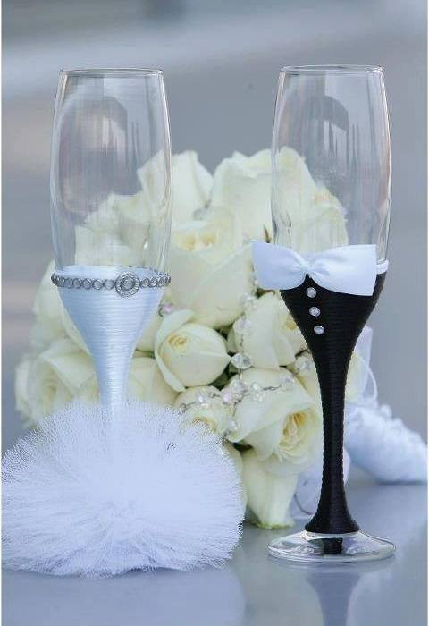 DIY Wedding Glasses
 DIY Wedding Champagne Glasses Ideas