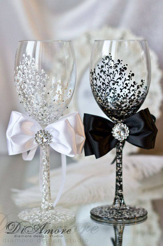 DIY Wedding Glasses
 DIY Wedding Champagne Glasses Ideas