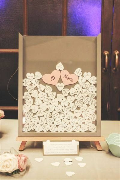 DIY Wedding Guest Books
 DIY Wedding Guest Book Frame w Hearts