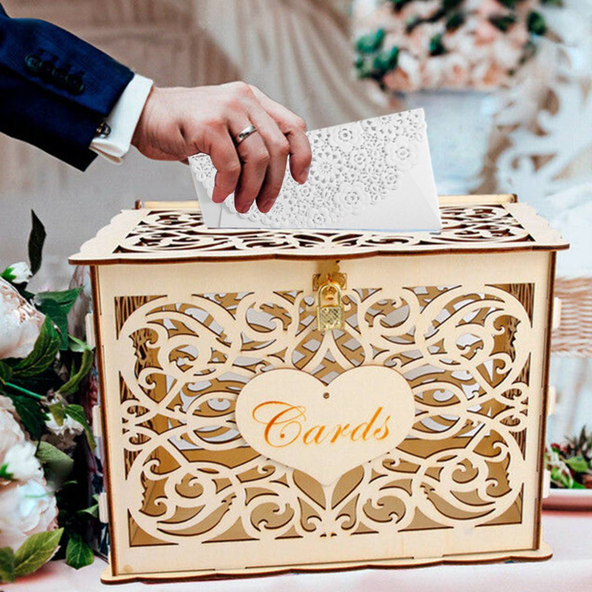 DIY Wedding Money Box
 DIY Wedding Gift Card Box Wooden Money Box With Lock
