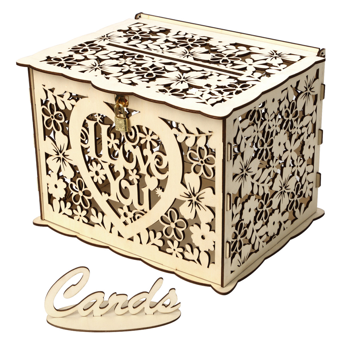 DIY Wedding Money Box
 DIY Wedding Gift Card Box Wooden Money Box with Lock