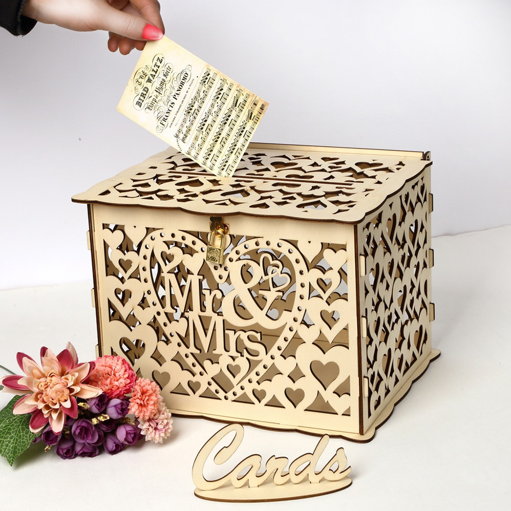 DIY Wedding Money Box
 Wedding Decor DIY Wedding Gift Wooden Card Box Money Box