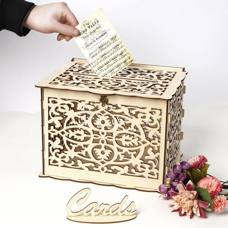 DIY Wedding Money Box
 DIY Wedding Gift Card Box Wooden Money Box with Lock