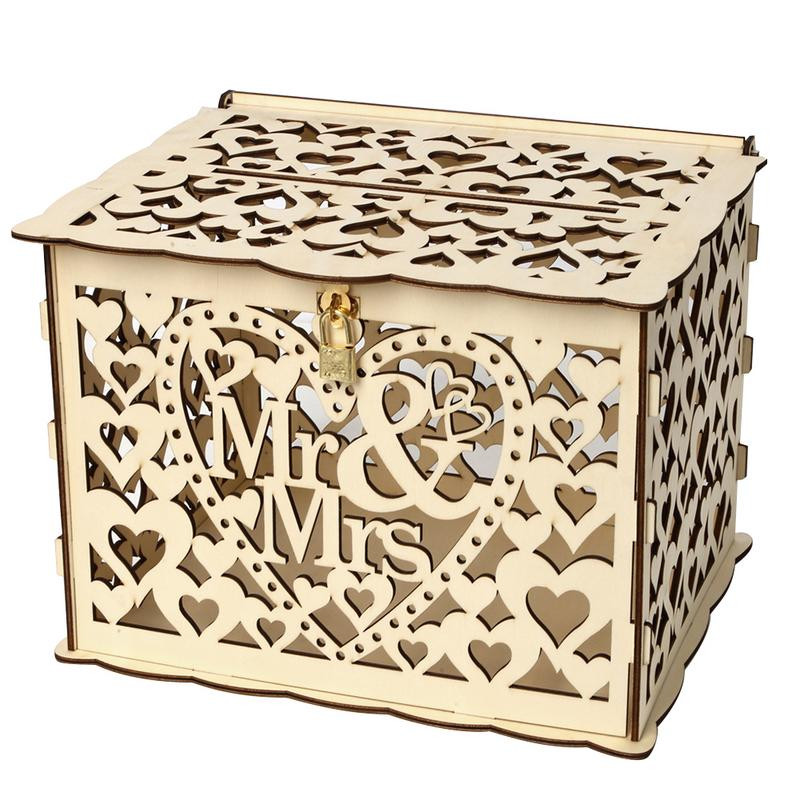 DIY Wedding Money Box
 DIY Wedding Gift Card Box Wooden Money Box With Lock