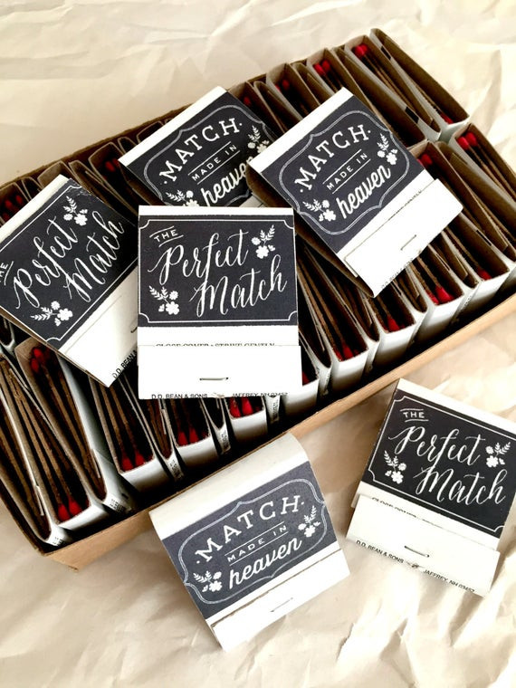 DIY Wedding Party Favors
 Items similar to Perfect Match Match Boxes 50 DIY