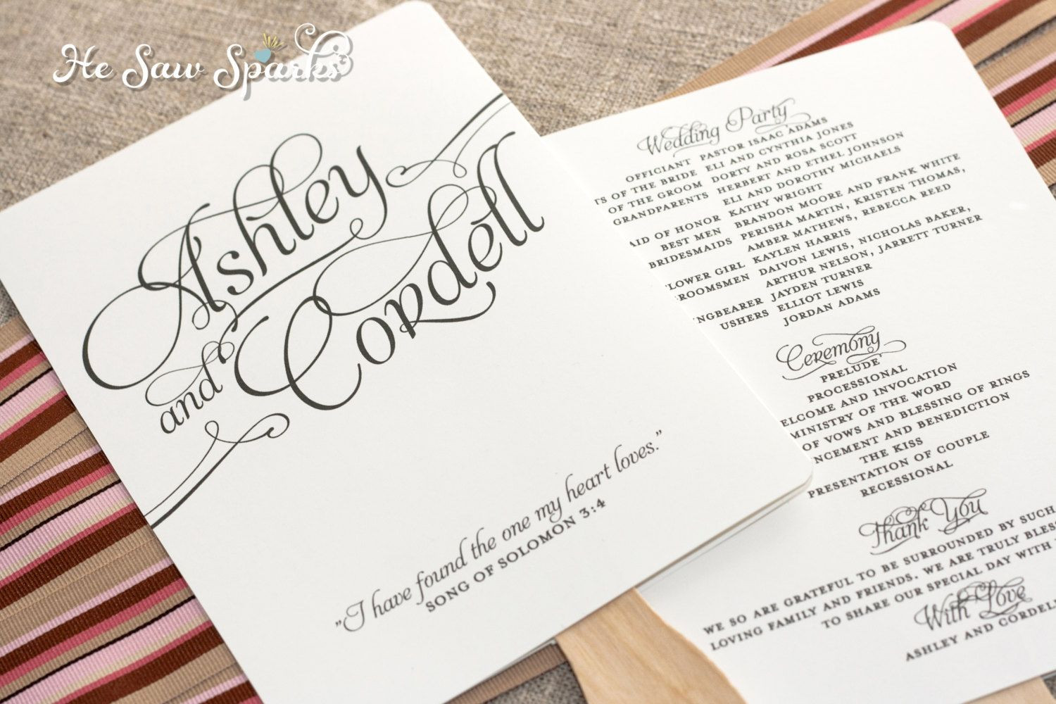 DIY Wedding Program Fans Template
 printable wedding programs on Pinterest