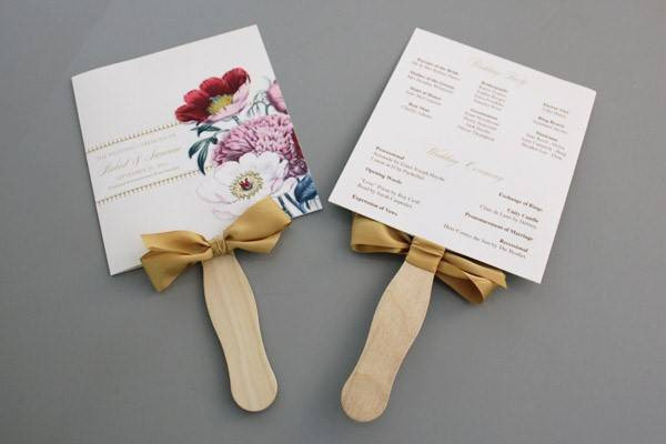 DIY Wedding Programs Fans
 DIY Pretty Blooms Wedding Program Paddle Fan
