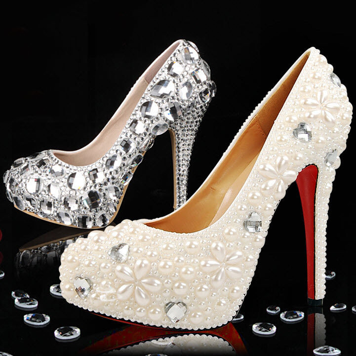 DIY Wedding Shoe
 Crystal Bling Rhinestones Pearls Materials For Diy Wedding