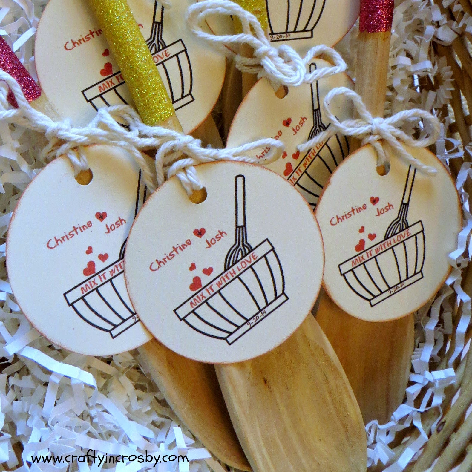 DIY Wedding Shower Gifts
 Crafty in Crosby Bridal Shower Favors Mix it With Love