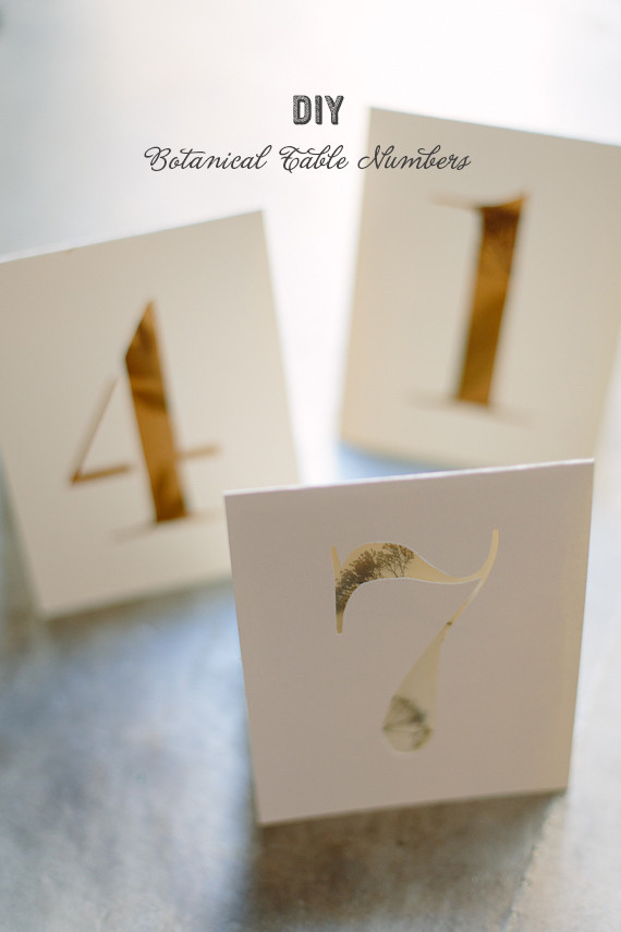 DIY Wedding Table Number
 DIY botanical table numbers