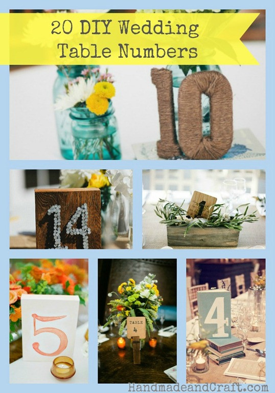 DIY Wedding Table Number
 20 DIY Wedding Table Numbers