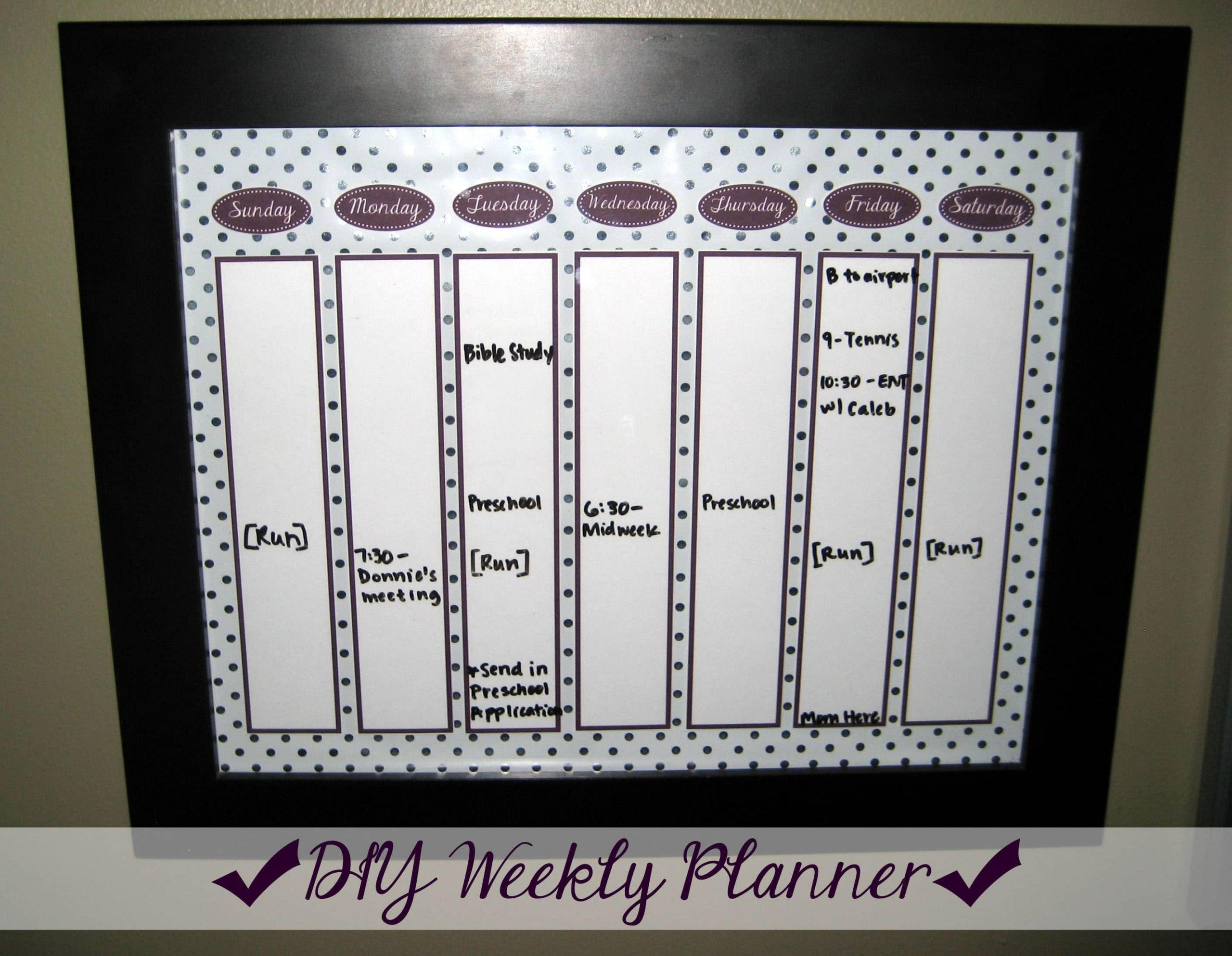 DIY Weekly Planner
 DIY Weekly Planner
