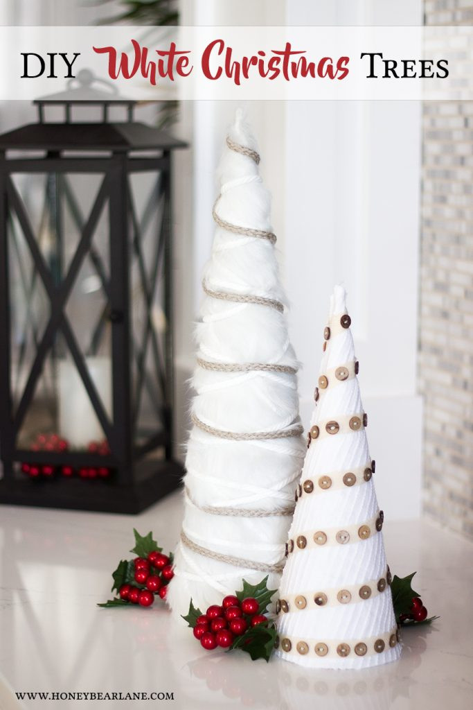 DIY White Christmas Decorations
 Farmhouse Style White Christmas Tree Craft Honeybear Lane