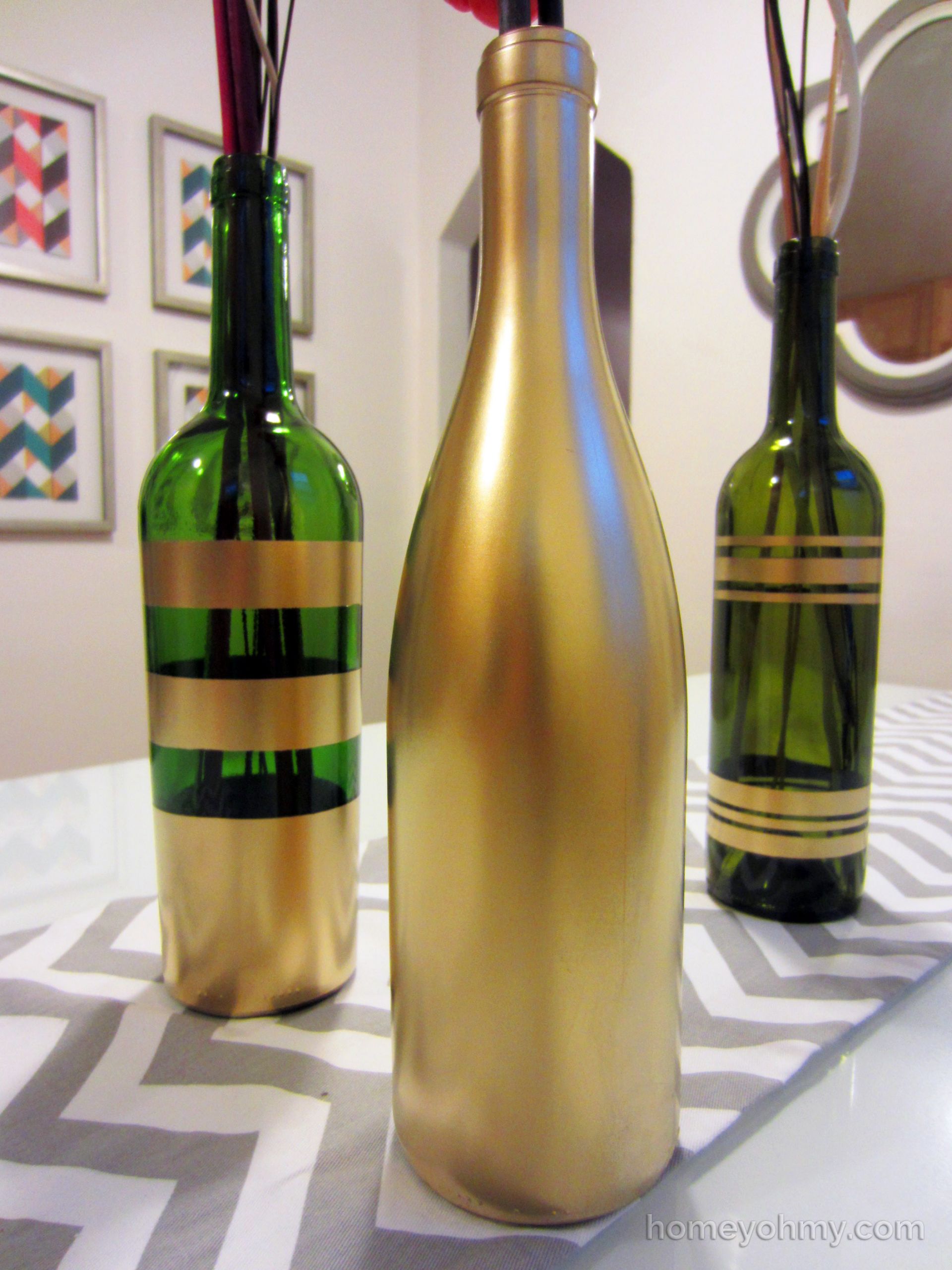 DIY Wine Bottle Decorating Ideas
 DIY Spray Painted Wine Bottles for Fall Decorating Homey