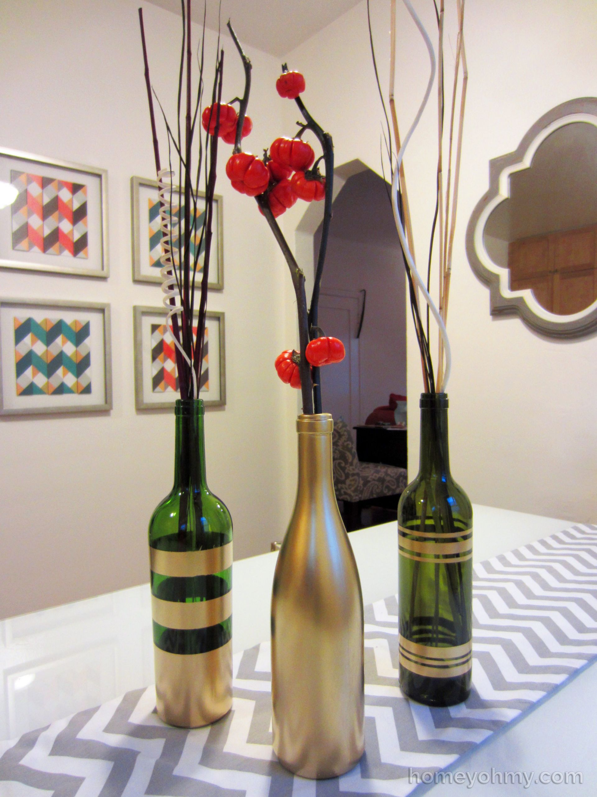 DIY Wine Bottle Decoration Ideas
 DIY Spray Painted Wine Bottles for Fall Decorating Homey