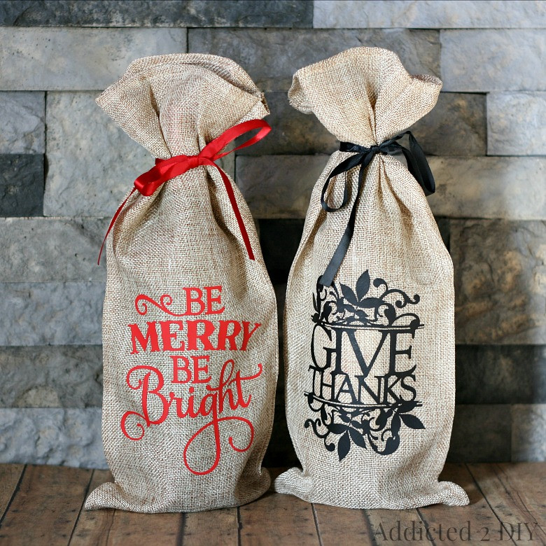 DIY Wine Gift Bags
 Customized Wine Gift Bags for the Holidays Addicted 2 DIY