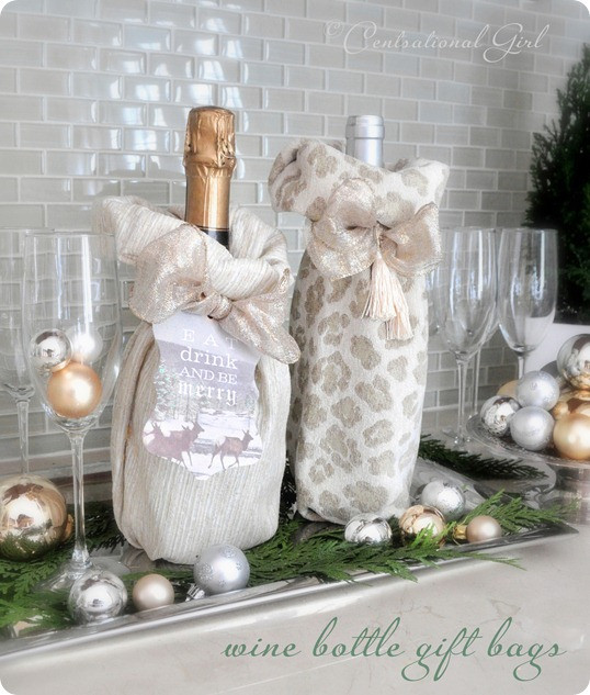 DIY Wine Gift Bags
 DIY Wine Bottle Gift Bags