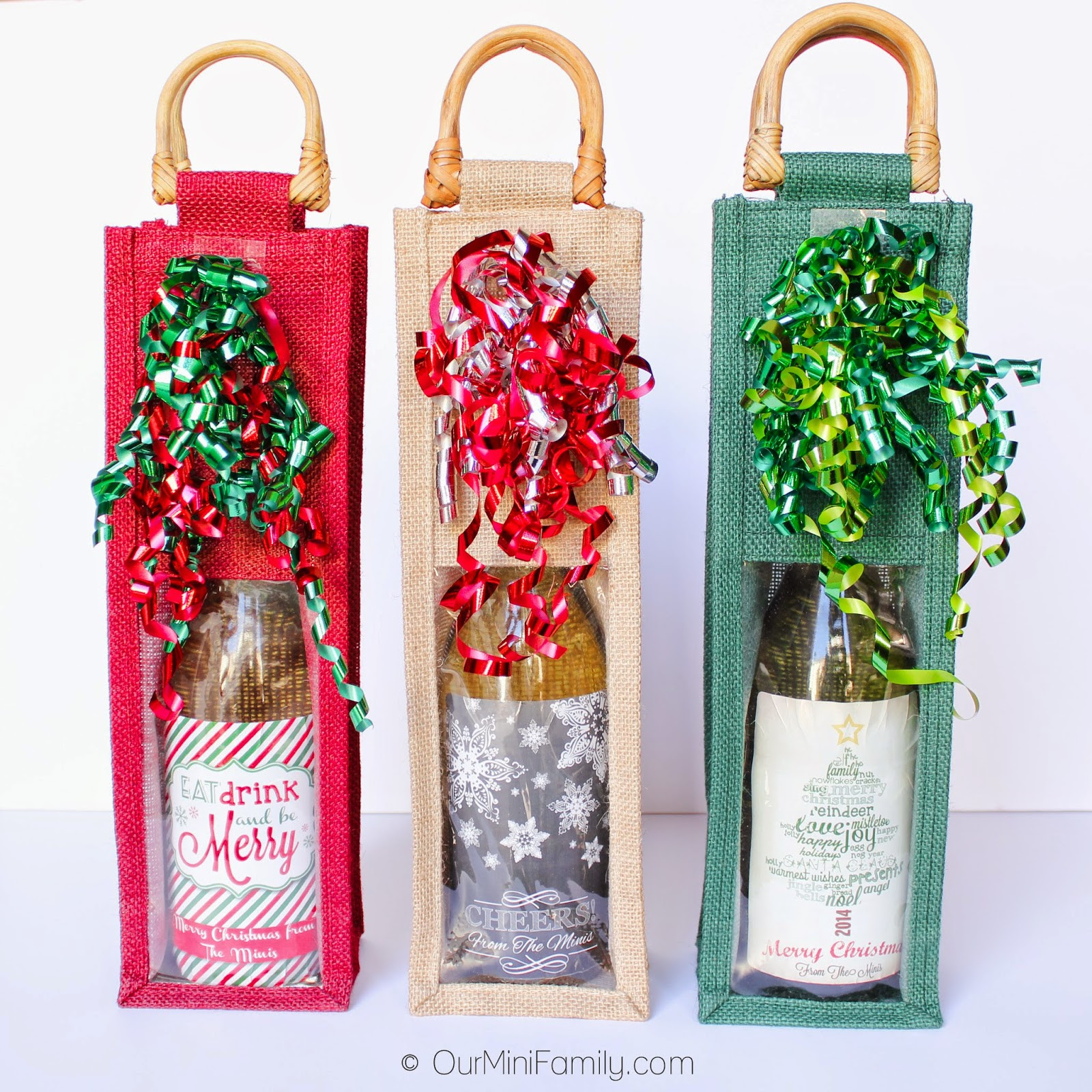 DIY Wine Gift Bags
 a DIY Wine Lover Christmas Gift