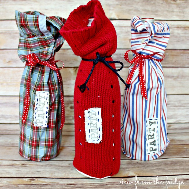 DIY Wine Gift Bags
 Upcycled Wine Bottle Gift Bags