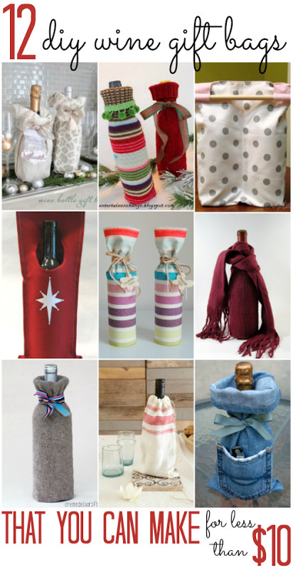 DIY Wine Gift Bags
 12 DIY Wine Gift Bags that you can make for less than $10