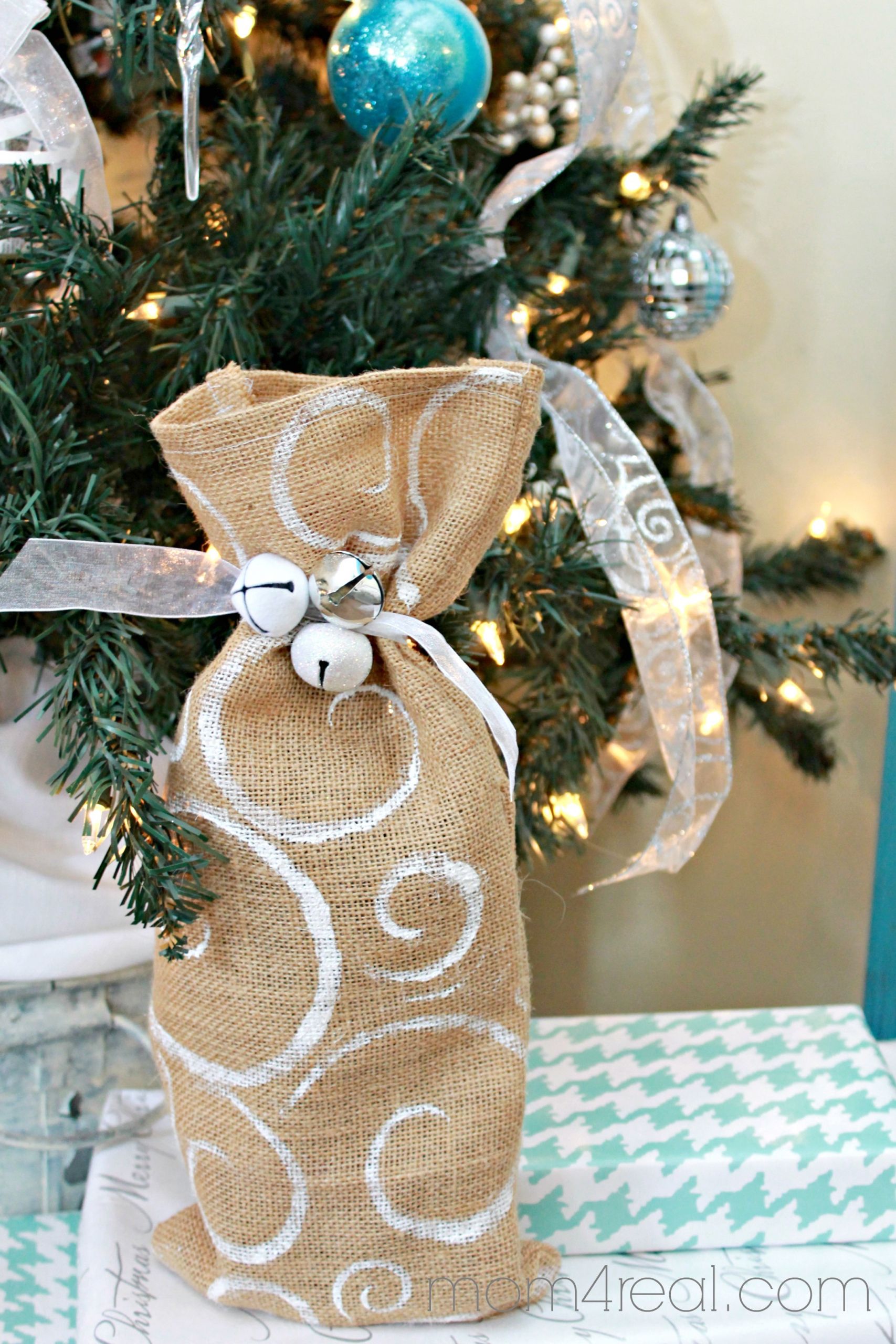 DIY Wine Gift Bags
 DIY Burlap Wine Gift Bag and Chocolate Wine Mom 4 Real