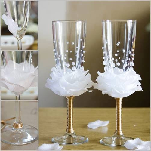 DIY Wine Glass Decorations
 Wonderful DIY Wine Glasses Decoration With Flowers and Beads