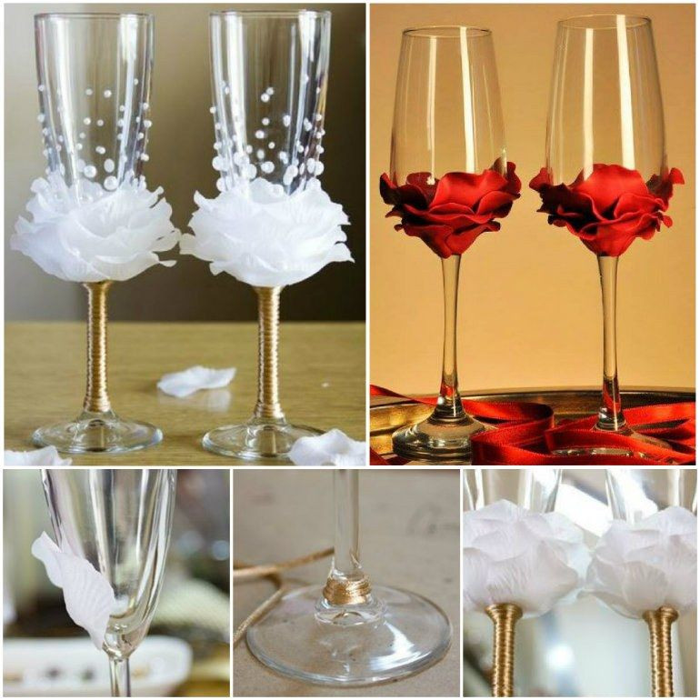DIY Wine Glass Decorations
 DIY Flower Bead Decorated Wine Glasses