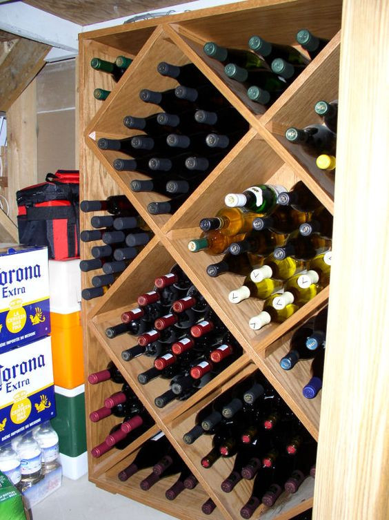 DIY Wine Racks Pinterest
 wine rack filled with bottles