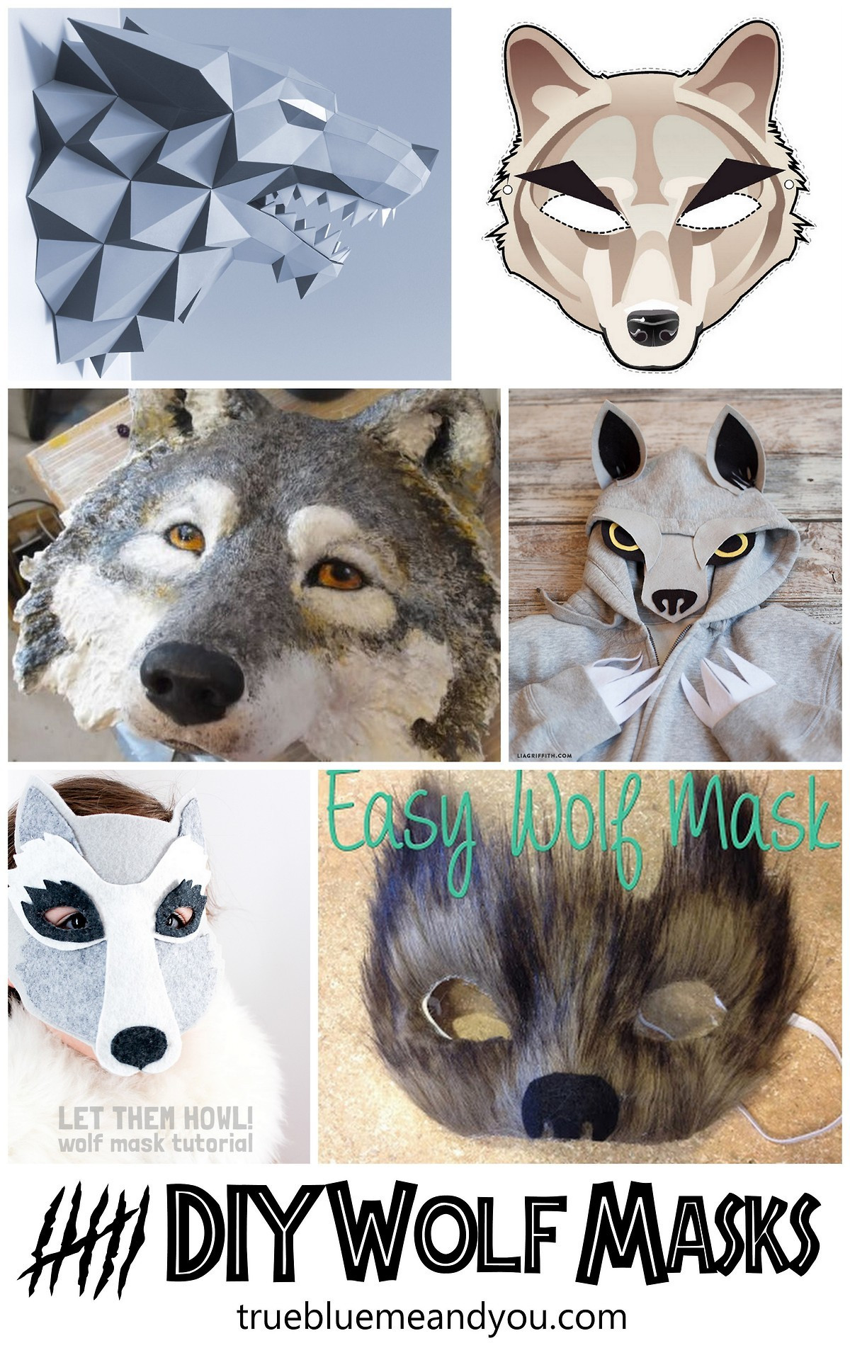 DIY Wolf Mask
 truebluemeandyou Halloween & Cosplay DIYs