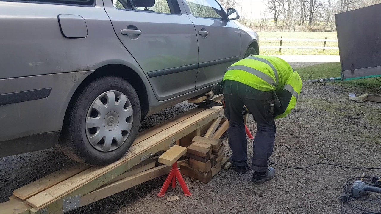 DIY Wood Car Ramps
 Car service ramp homemade from wood part 2