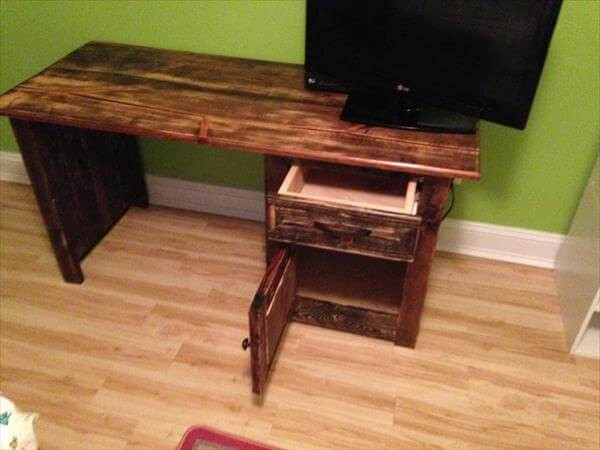 DIY Wood Computer Desk
 DIY Wood Pallet puter Desk