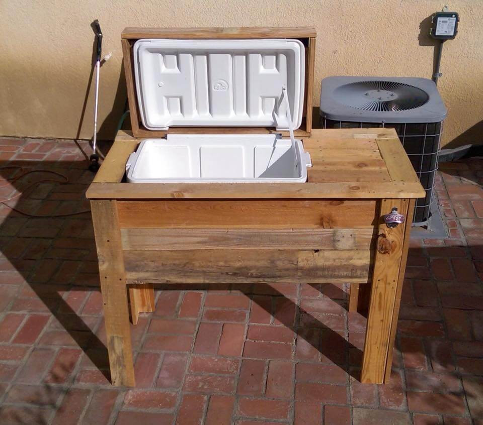 DIY Wood Cooler Box
 DIY Pallet Cooler Stand Ice Chest Easy Pallet Ideas