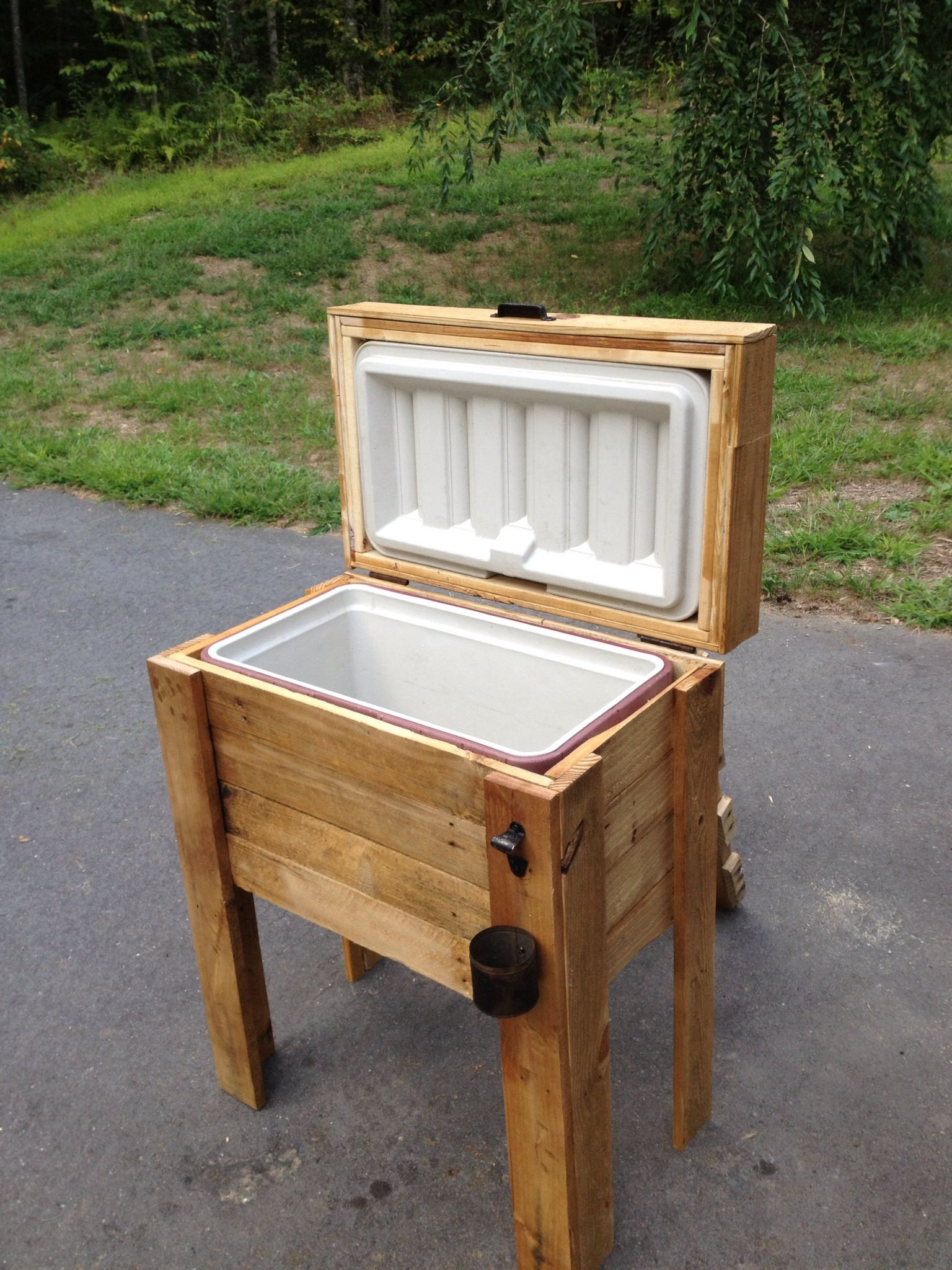 DIY Wood Cooler Box
 The wooden cooler my hubby made