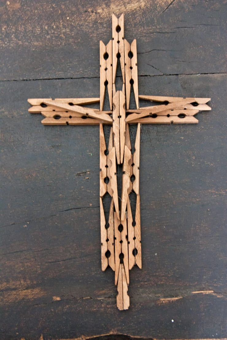 DIY Wood Crosses
 Wooden Clothespin Cross Muy Bueno Cookbook