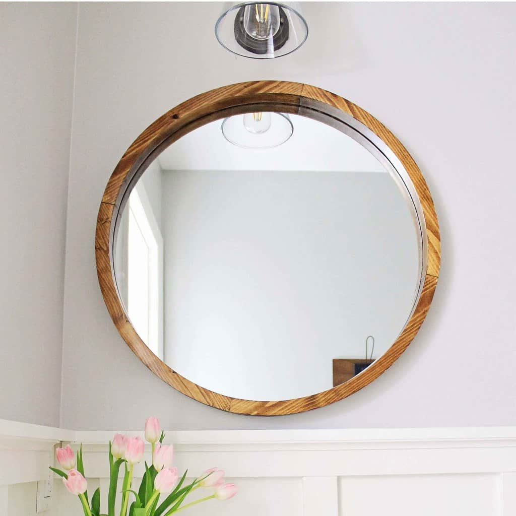 DIY Wood Framed Mirror
 Round Wood Mirror DIY Angela Marie Made