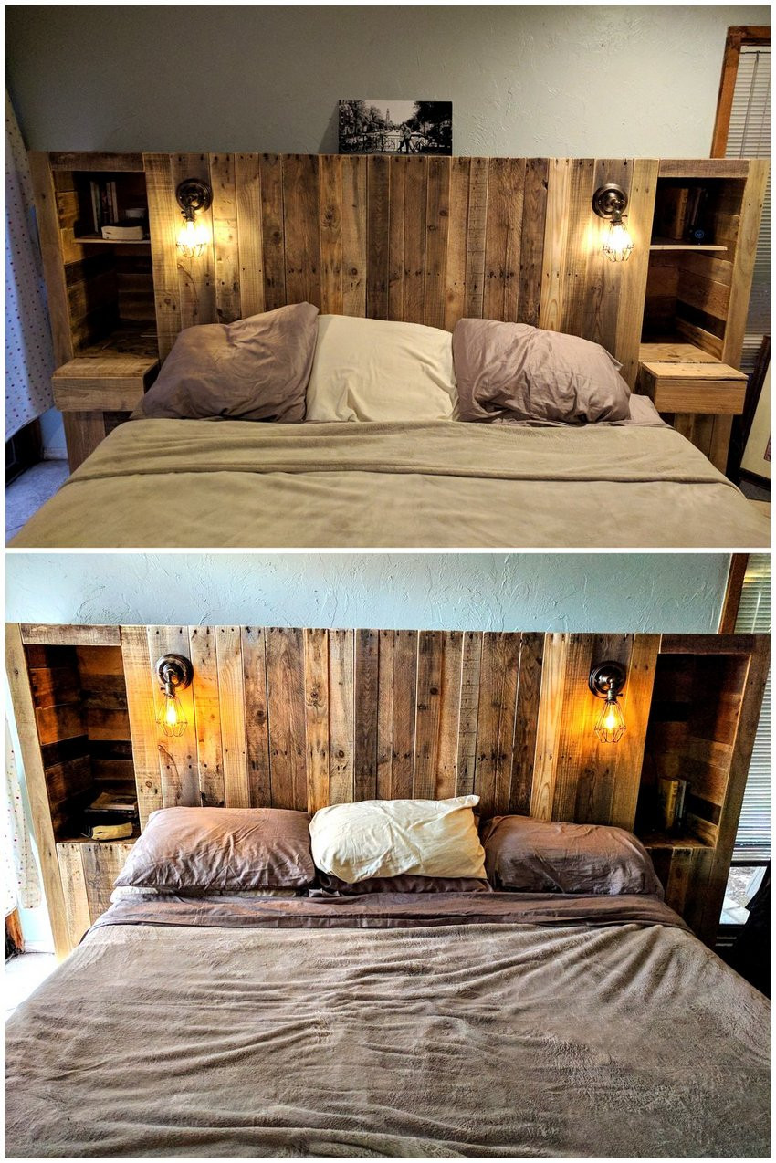 DIY Wood Headboard Plans
 150 DIY Ideas for Wood Pallet Bed Headboards