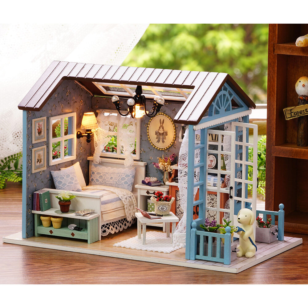 DIY Wood Kits
 DIY Doll House LED Music Lights Furniture Kits Mini Wooden