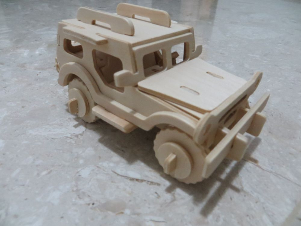 DIY Wood Kits
 Wooden Military Jeep Car Model Assembly Kit DIY Gift Easy