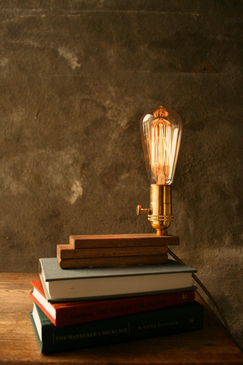 DIY Wood Lamp
 Wood Lamp DIY Book Lamp Industrial Light Shabby Chic by