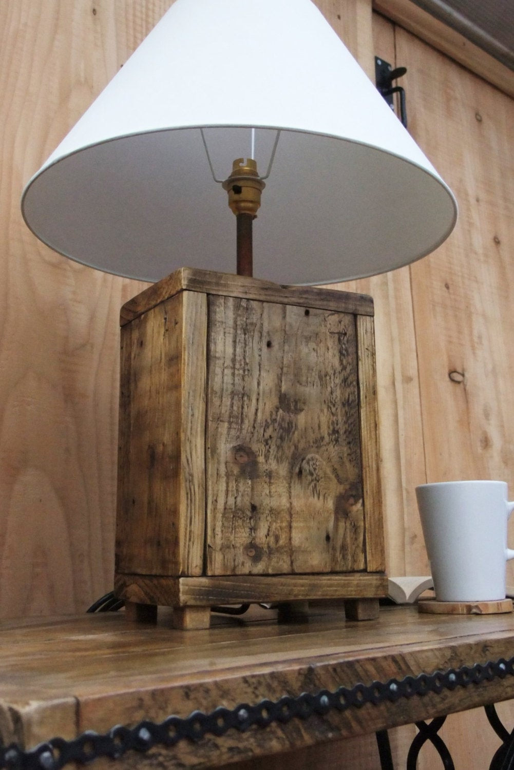 DIY Wood Lamp
 Rustic Wood Lamp Base Made From Reclaimed Pallet Wood