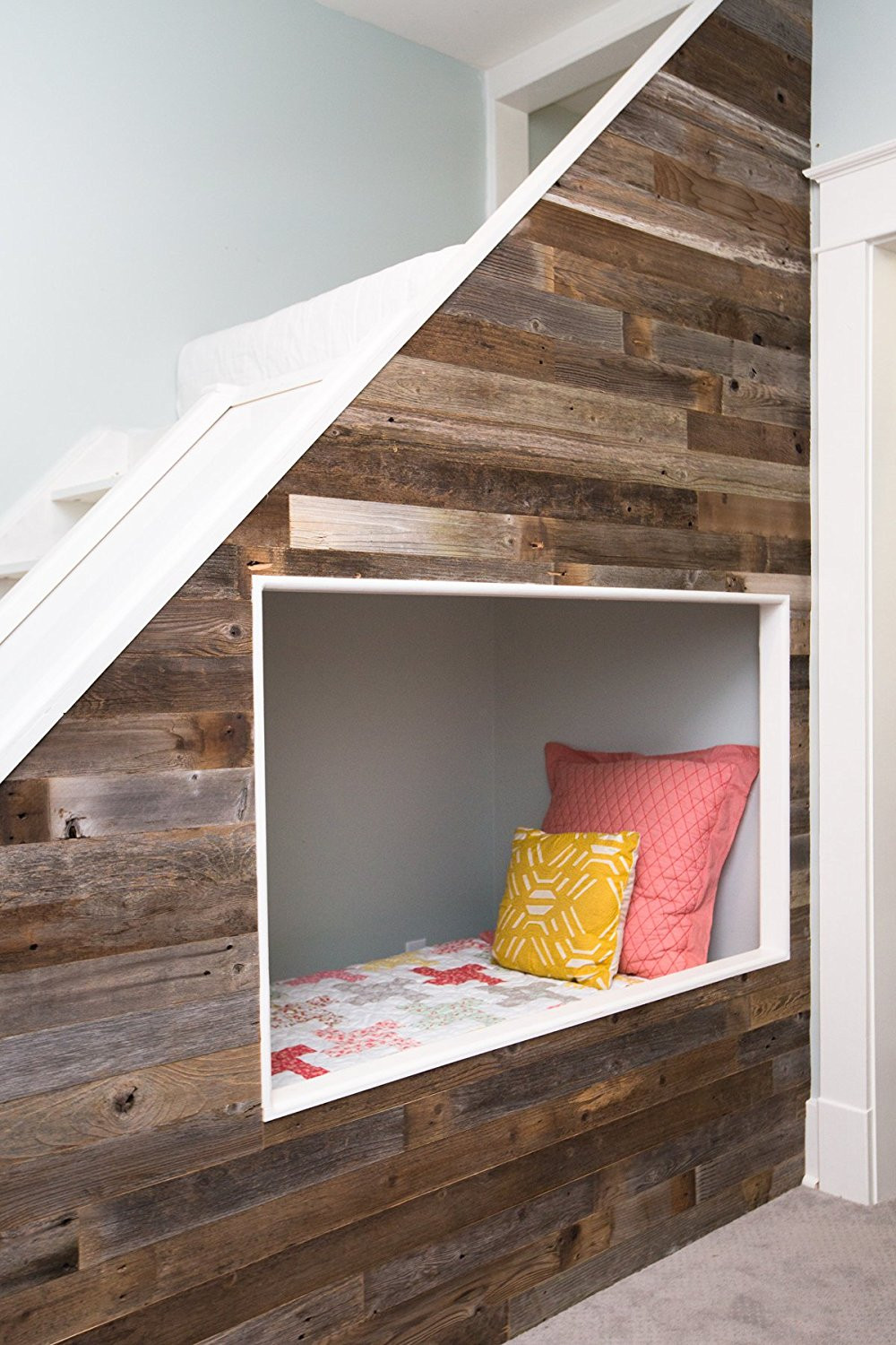 DIY Wood Plank Wall
 DIY Reclaimed Barn Wood Wall Just peel and stick to apply