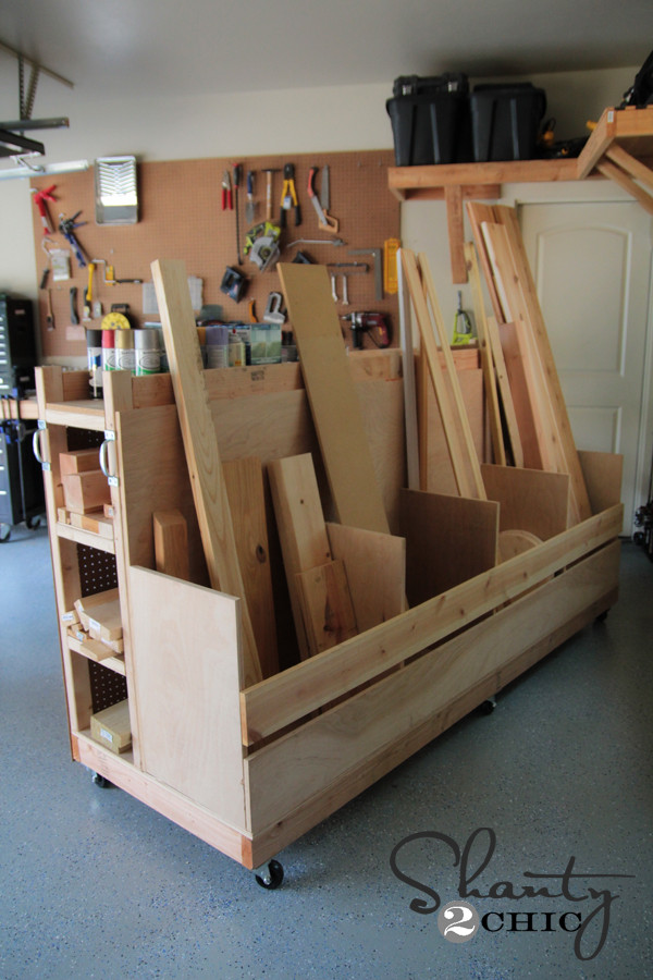 DIY Wood Storage Rack
 Garage Organization DIY Lumber Cart Shanty 2 Chic
