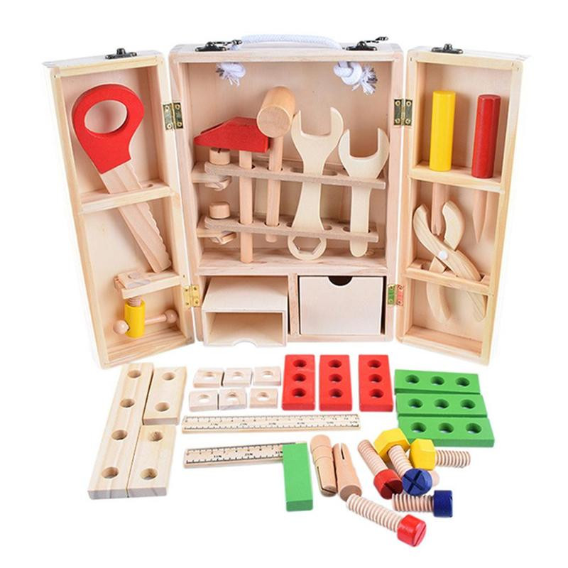 Diy Wooden Baby Toys
 Kid Baby Wood Multifunctional Tool Set Toys DIY