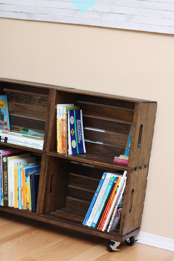 DIY Wooden Bookshelves
 DIY Wood Crate Bookshelf Sew Much Ado