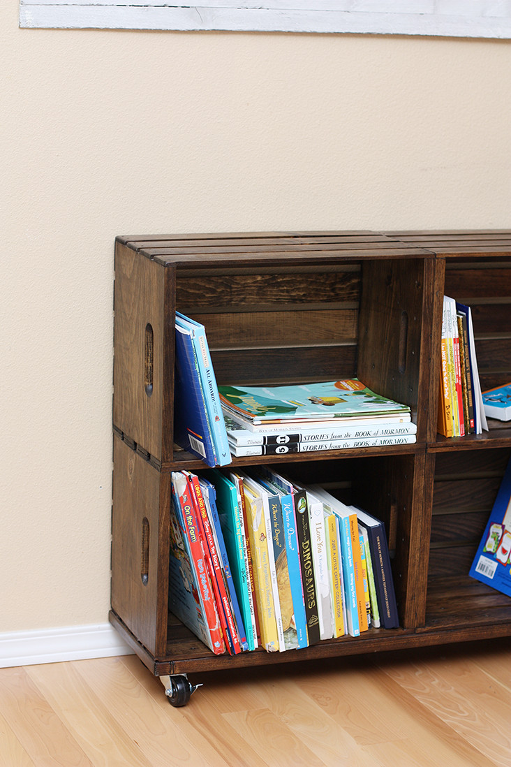 DIY Wooden Bookshelves
 DIY Wood Crate Bookshelf Sew Much Ado