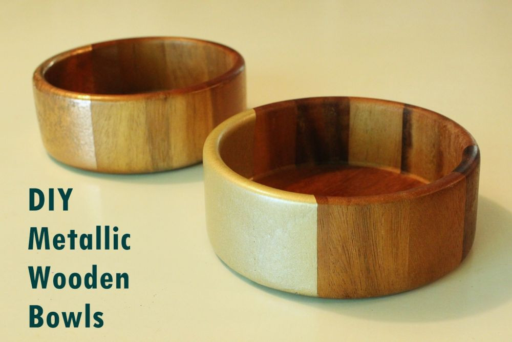DIY Wooden Bowl
 DIY Metallic Accented Wooden Bowls