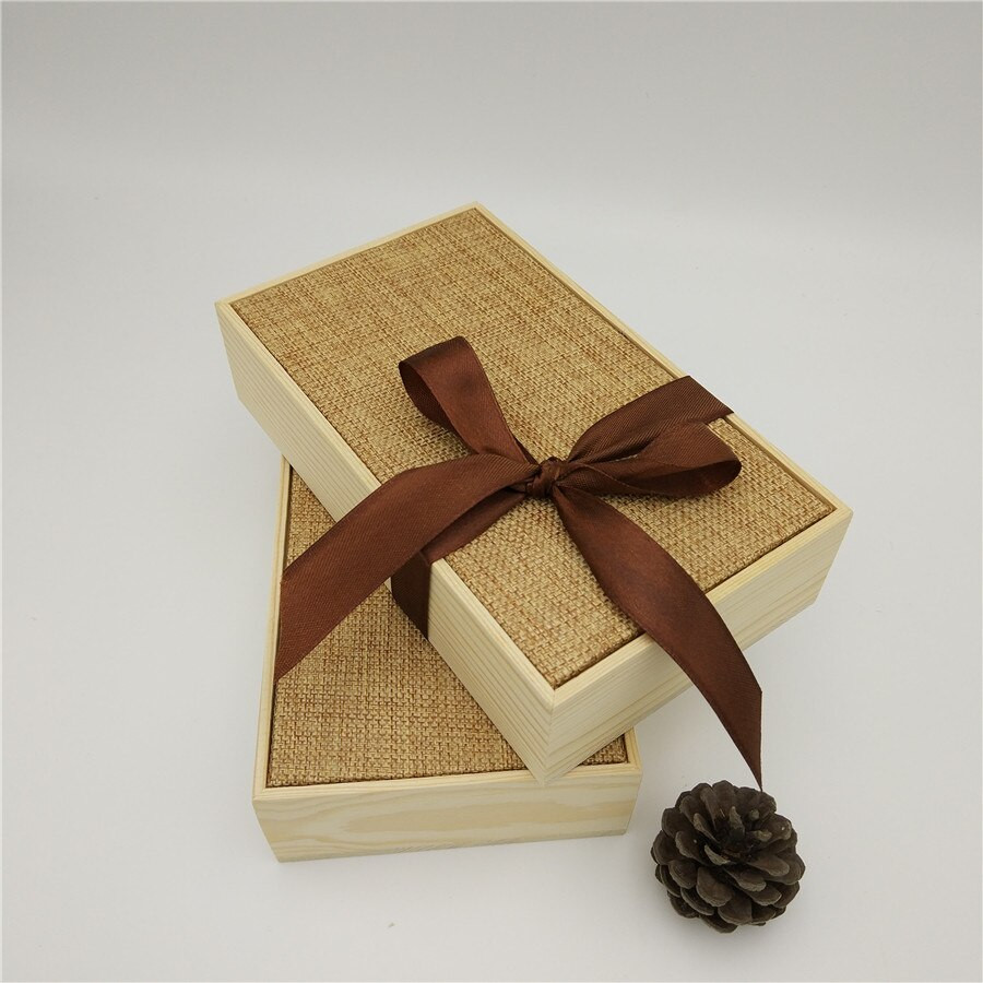 DIY Wooden Box With Lid
 Solid Pine Wooden Box With Linen Lid Cover Special Wedding